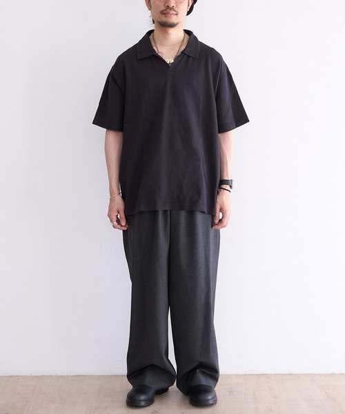 Healthknit(ヘルスニット)の「Healthknit U.S.Cotton Mesh Skipper Collar S/S (#55021)(Tシャツ/カットソー・メンズ・オレンジ/ブラック・MEDIUM/LARGE/X-LARGE)」の3枚目の写真