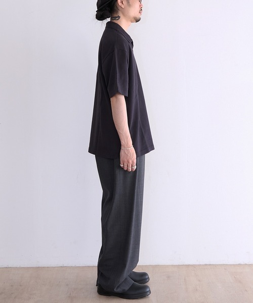 Healthknit(ヘルスニット)の「Healthknit U.S.Cotton Mesh Skipper Collar S/S (#55021)(Tシャツ/カットソー・メンズ・オレンジ/ブラック・MEDIUM/LARGE/X-LARGE)」の4枚目の写真