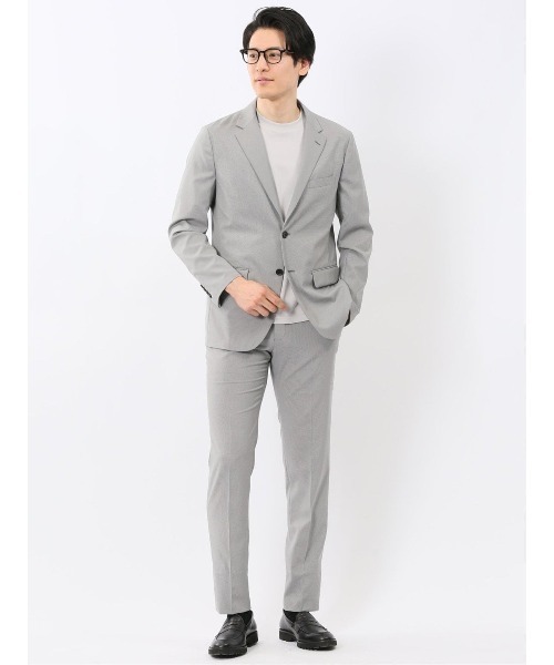 m.f.editorial（エムエフエディトリアル）の「【ストレッチ 吸水速乾 防シワ ウォッシャブル】m.f.エディトリアル メンズ アバントドライ スリム ノータック ビジネス スラックス パンツ 千鳥(セットアップ可能)（スーツパンツ・メンズ・ハウンドトゥース/ネイビー・LARGE/X-LARGE/MEDIUM）」の7枚目の写真