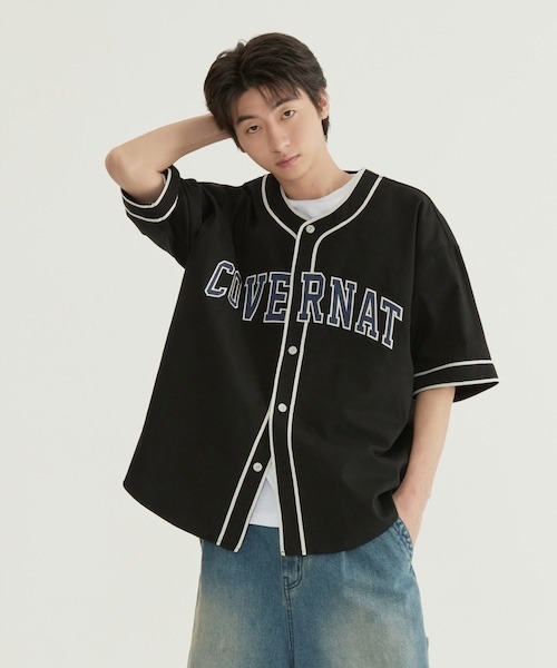 COVERNAT（カバーナット）の「[SOOBIN着用] ARCH LOGO BASEBALL HALF SHIRT（シャツ/ブラウス・メンズ・アイボリー/ブラック・X-LARGE/LARGE/MEDIUM/SMALL）」の6枚目の写真