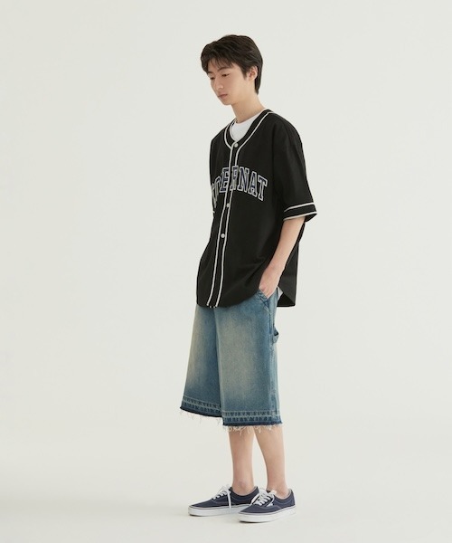 COVERNAT（カバーナット）の「[SOOBIN着用] ARCH LOGO BASEBALL HALF SHIRT（シャツ/ブラウス・メンズ・アイボリー/ブラック・X-LARGE/LARGE/MEDIUM/SMALL）」の4枚目の写真