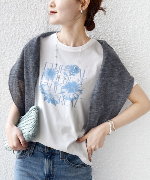 SHIPS(シップス)の「【WEB限定】オーガニック コットン コンパクト プリント TEE(Tシャツ/カットソー・レディース・ブラウン/ライトグリーン/オフホワイト・ONE SIZE)」の22枚目の写真
