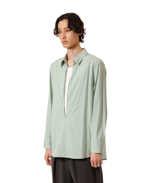 ATTACHMENT(アタッチメント)の「140/2 ギザブロード ヴァルーズシャツ / 140/2 GIZA BROAD VARRUSE SHIRT(シャツ/ブラウス・メンズ・ライトグリーン/キャメル・1/2/3)」の3枚目の写真