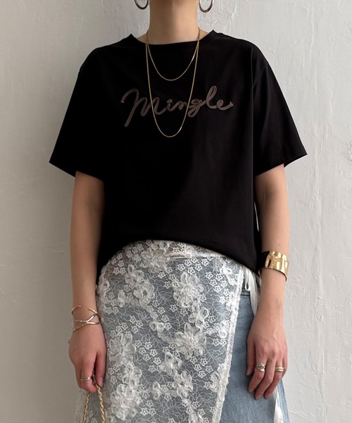 LBC(エルビーシー)の「カラーコード刺繍ロゴTシャツ(Tシャツ/カットソー・レディース・ホワイト/ブラウン/ブラック/ブルー・M/L)」の1枚目の写真