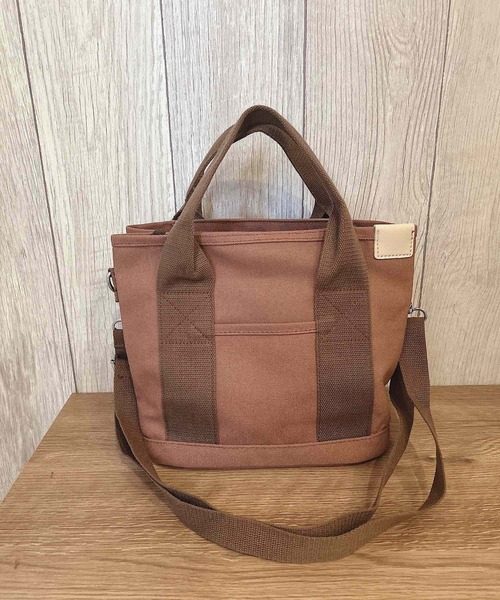 VIBGYOR(ヴィブジョー)の「Mignonjour/2WAYシンプルキャンバスミニトートバッグ M2934(トートバッグ・レディース・ブラック/アイボリー/ブラウン・FREE)」の2枚目の写真