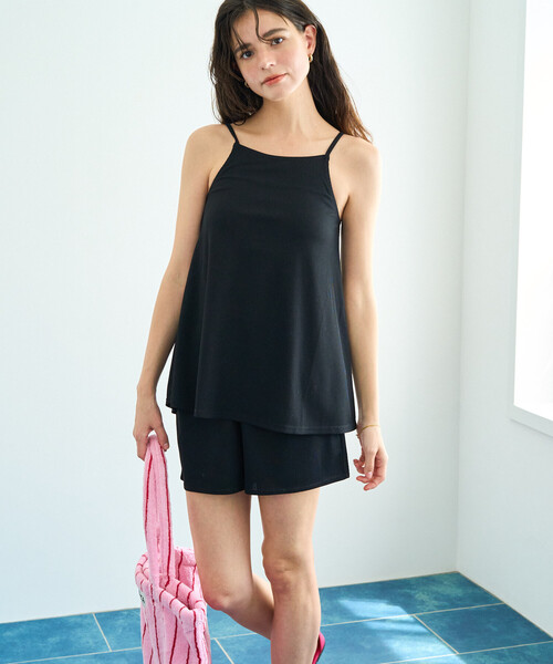 FREAK'S STORE(フリークスストア)の「限定展開 フレア キャミ チュニック 2セット 水着(トップス・パンツ)(水着・レディース・オレンジ/ブラウン/ナチュラル/ブルー/ブラック・フリ-)」の2枚目の写真