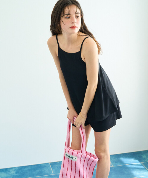 FREAK'S STORE(フリークスストア)の「限定展開 フレア キャミ チュニック 2セット 水着(トップス・パンツ)(水着・レディース・オレンジ/ブラウン/ナチュラル/ブルー/ブラック・フリ-)」の7枚目の写真
