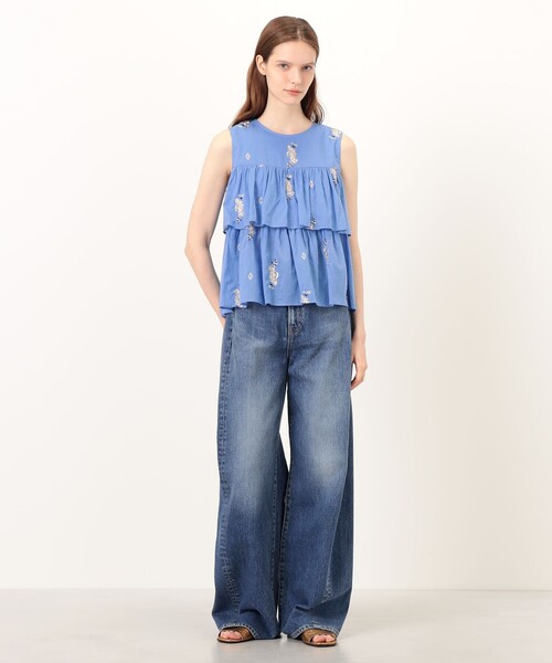 NE QUITTEZ PAS!（ヌキテパ）の「ne Quittez pas Cotton Voile Jasmine ブラウス（シャツ/ブラウス・レディース・ブルー系その他/ブラック系その他・FREE）」の3枚目の写真