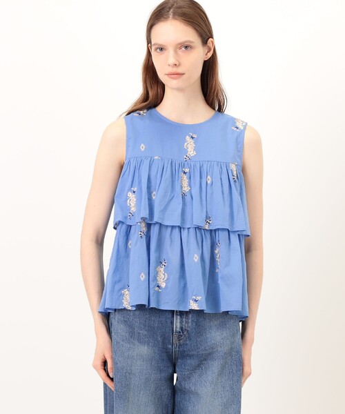 NE QUITTEZ PAS!（ヌキテパ）の「ne Quittez pas Cotton Voile Jasmine ブラウス（シャツ/ブラウス・レディース・ブルー系その他/ブラック系その他・FREE）」の4枚目の写真