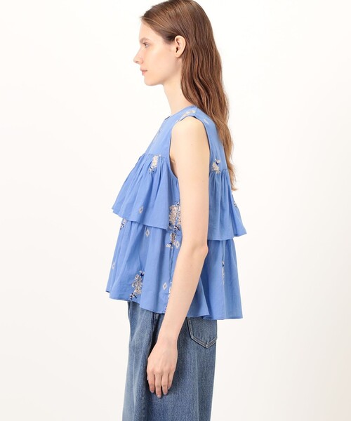NE QUITTEZ PAS!（ヌキテパ）の「ne Quittez pas Cotton Voile Jasmine ブラウス（シャツ/ブラウス・レディース・ブルー系その他/ブラック系その他・FREE）」の5枚目の写真