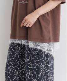 【HONEYSUCKLE ROSE】レース切替ノースリーブTシャツ