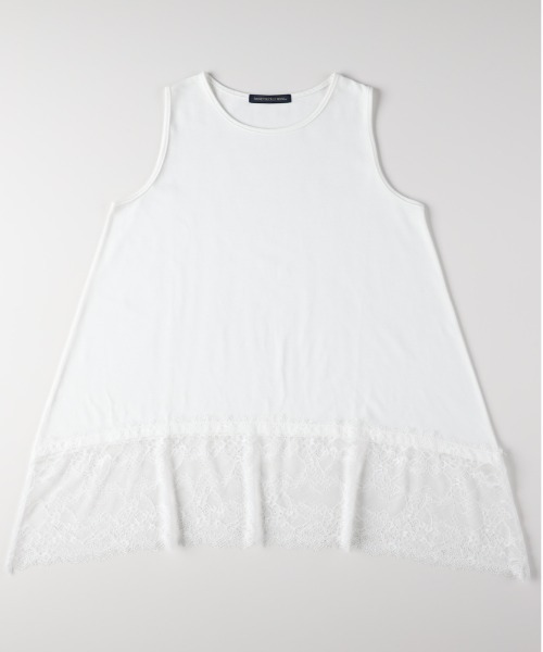 Right-on（ライトオン）の「【HONEYSUCKLE ROSE】レース切替ノースリーブTシャツ（タンクトップ・レディース・ホワイト/ブラック・L）」の14枚目の写真