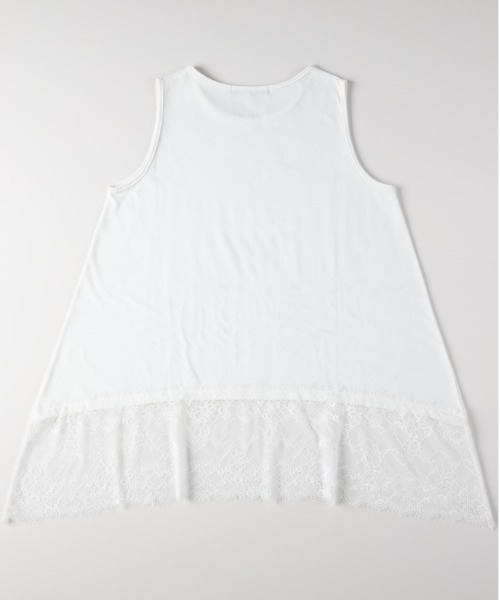Right-on（ライトオン）の「【HONEYSUCKLE ROSE】レース切替ノースリーブTシャツ（タンクトップ・レディース・ホワイト/ブラック・L）」の15枚目の写真