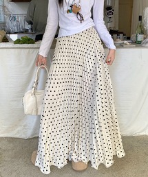 プリーツフレアロングスカート