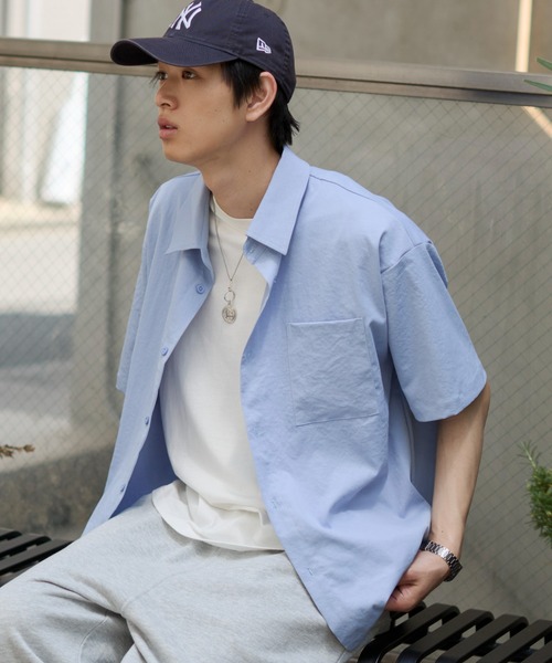 WEGO(ウィゴー)の「WEGO/クロップドSS無地シャツ(シャツ/ブラウス・メンズ・サックスブルー/ホワイト/ピンク・LARGE/MEDIUM)」の20枚目の写真