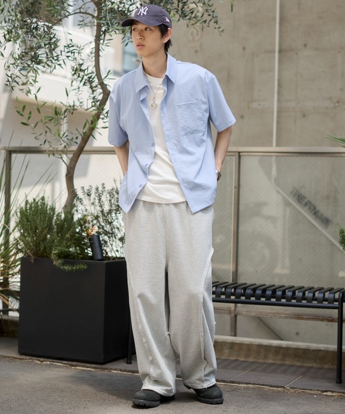 WEGO(ウィゴー)の「WEGO/クロップドSS無地シャツ(シャツ/ブラウス・メンズ・サックスブルー/ホワイト/ピンク・LARGE/MEDIUM)」の22枚目の写真