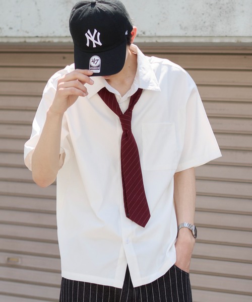 WEGO(ウィゴー)の「WEGO/クロップドSS無地シャツ(シャツ/ブラウス・メンズ・サックスブルー/ホワイト/ピンク・LARGE/MEDIUM)」の13枚目の写真