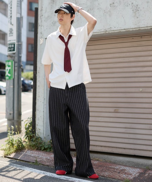 WEGO(ウィゴー)の「WEGO/クロップドSS無地シャツ(シャツ/ブラウス・メンズ・サックスブルー/ホワイト/ピンク・LARGE/MEDIUM)」の14枚目の写真