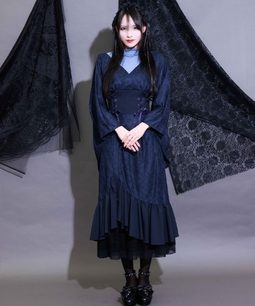 NIBBLE POISON(ニブルポイズン)の「浴衣デザインレイヤードBL(シャツ/ブラウス・レディース・ブラック/ネイビー・MEDIUM)」の8枚目の写真
