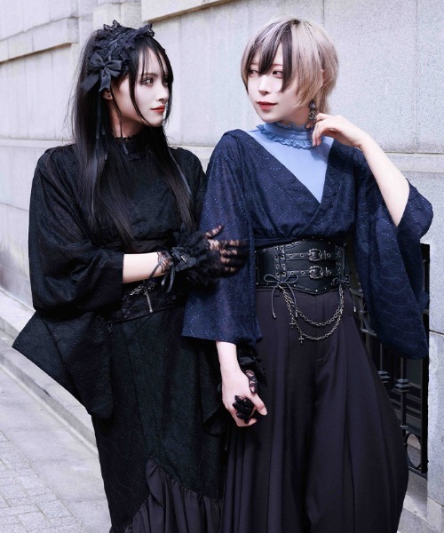 NIBBLE POISON(ニブルポイズン)の「浴衣デザインレイヤードBL(シャツ/ブラウス・レディース・ブラック/ネイビー・MEDIUM)」の9枚目の写真