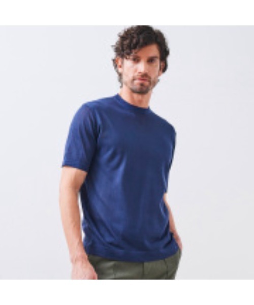 g-stage(ジーステージ)の「リネン素材アンサンブルニットTシャツ(Tシャツ/カットソー・メンズ・ネイビー/ブルー/ベージュ/アイボリー・48/50/46)」の11枚目の写真