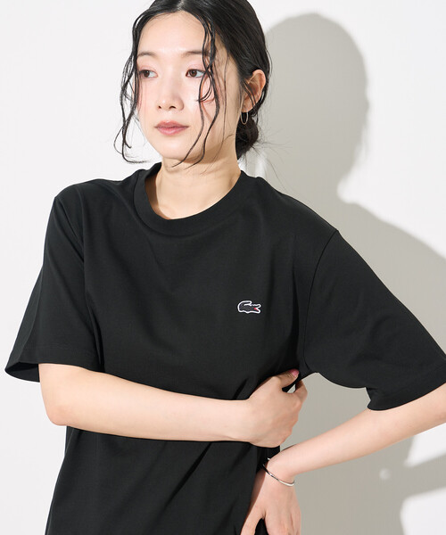 FREAK'S STORE(フリークスストア)の「LACOSTE/ラコステ アウトライン クロック クルーネック Tシャツ/ワンポイントTシャツ(Tシャツ/カットソー・レディース・ネイビー/ブラック/オフホワイト・2/3)」の11枚目の写真