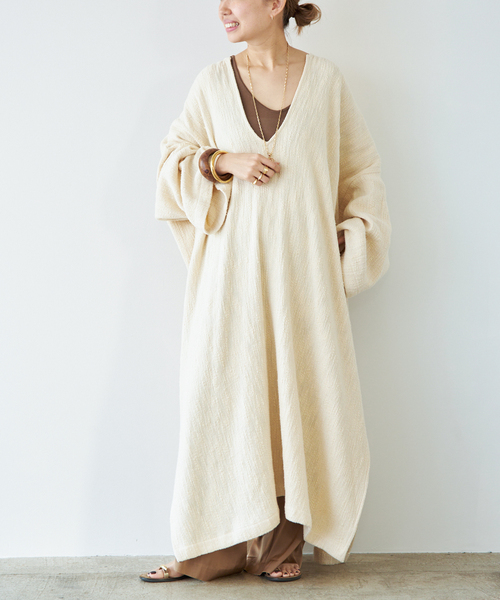 Deuxieme Classe(ドゥーズィエムクラス)の「【MARRAKSHI LIFE/マラケシュ ライフ】THE LONG SLEEVE CAFTAN(FL(ワンピース・レディース・アイボリー・FREE)」の1枚目の写真