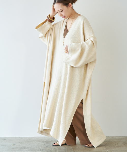 Deuxieme Classe(ドゥーズィエムクラス)の「【MARRAKSHI LIFE/マラケシュ ライフ】THE LONG SLEEVE CAFTAN(FL(ワンピース・レディース・アイボリー・FREE)」の2枚目の写真
