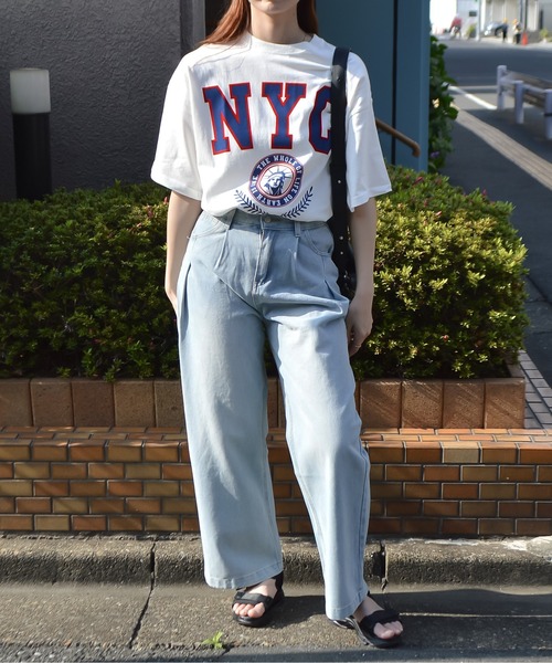 spiritoso(スピリトーゾ)の「NYC Tシャツ(Tシャツ/カットソー・レディース・グレイッシュベージュ/ブラック/ホワイト/グレー・FREE)」の21枚目の写真