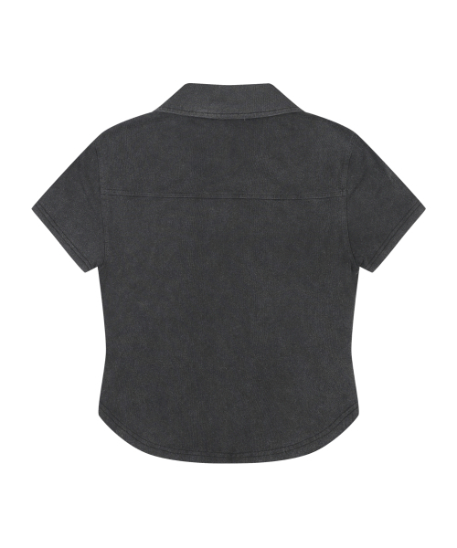 ORDINARY HOLIDAY（オーディナリー ホリデー）の「WASHING SHIRRING ZIP UP SHIRT [CHARCOAL]（シャツ/ブラウス・レディース・その他・FREE）」の4枚目の写真