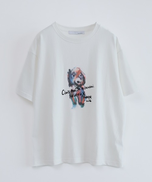 Blanc Bleu Minuit(ブランブルーミニュイ)の「カラフルDOG クルーネックTEE(Tシャツ/カットソー・レディース・ホワイト・FREE)」の7枚目の写真