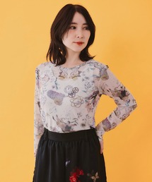 iS ScoLar | 562217：星座柄 チュールシアーインナー(Tシャツ/カットソー)