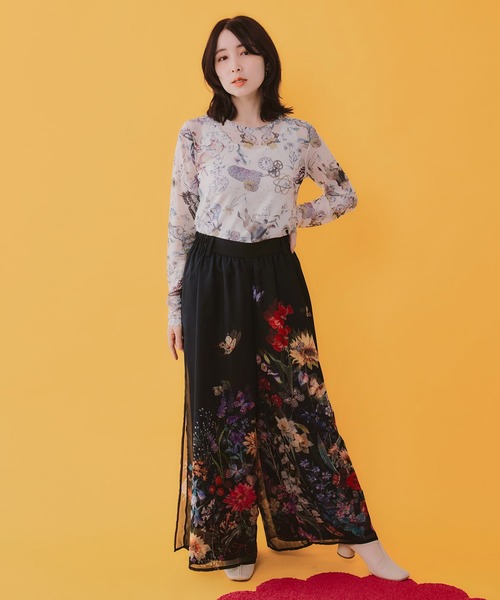 iS ScoLar（イズスカラー）の「562217：星座柄 チュールシアーインナー（Tシャツ/カットソー・レディース・ブラック/ピンク/アイボリー・M）」の17枚目の写真