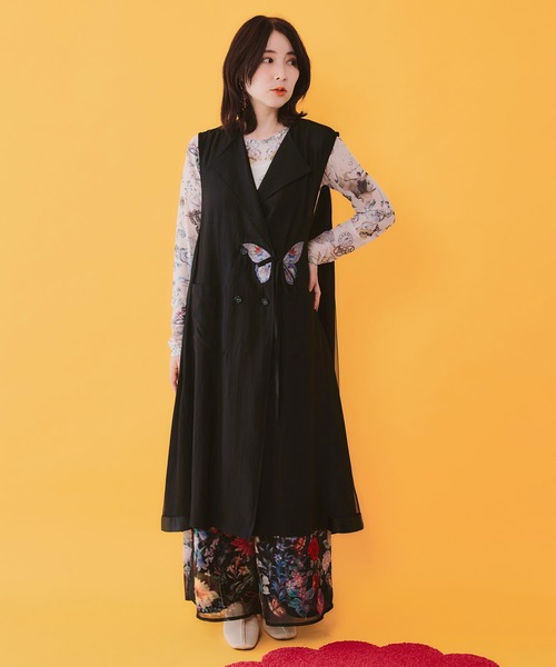 iS ScoLar（イズスカラー）の「562217：星座柄 チュールシアーインナー（Tシャツ/カットソー・レディース・ブラック/ピンク/アイボリー・M）」の15枚目の写真