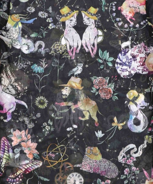 iS ScoLar（イズスカラー）の「562217：星座柄 チュールシアーインナー（Tシャツ/カットソー・レディース・ブラック/ピンク/アイボリー・M）」の11枚目の写真