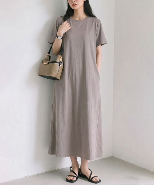 SETUP7(セットアップセブン)の「【SETUP7】選べる2丈・120cm/125cm 接触冷感レーヨンナイロンラインフレアワンピース SPD(ワンピース・レディース・グレー/ネイビー/チャコールグレー/ブラック・M/L)」の3枚目の写真