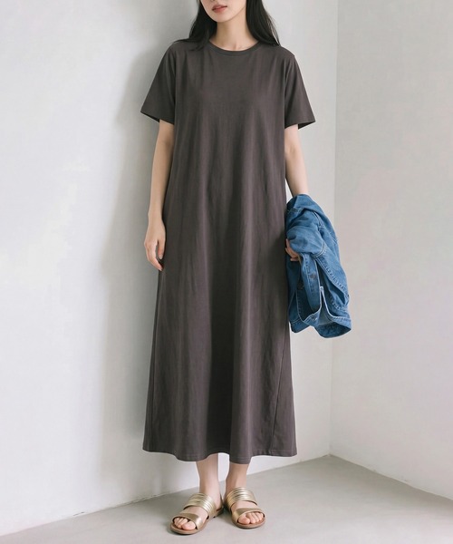 SETUP7(セットアップセブン)の「【SETUP7】選べる2丈・120cm/125cm 接触冷感レーヨンナイロンラインフレアワンピース SPD(ワンピース・レディース・グレー/ネイビー/チャコールグレー/ブラック・M/L)」の9枚目の写真