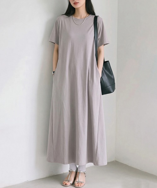 SETUP7(セットアップセブン)の「【SETUP7】選べる2丈・120cm/125cm 接触冷感レーヨンナイロンラインフレアワンピース SPD(ワンピース・レディース・グレー/ネイビー/チャコールグレー/ブラック・M/L)」の10枚目の写真