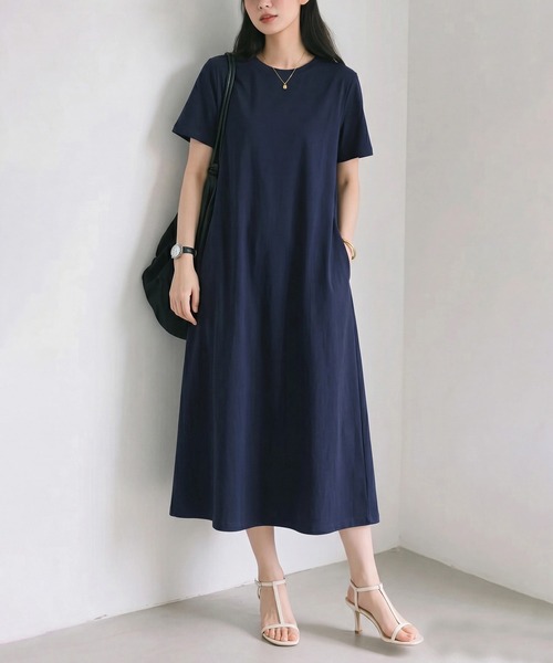 SETUP7(セットアップセブン)の「【SETUP7】選べる2丈・120cm/125cm 接触冷感レーヨンナイロンラインフレアワンピース SPD(ワンピース・レディース・グレー/ネイビー/チャコールグレー/ブラック・M/L)」の13枚目の写真