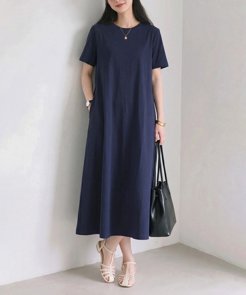 SETUP7(セットアップセブン)の「【SETUP7】選べる2丈・120cm/125cm 接触冷感レーヨンナイロンラインフレアワンピース SPD(ワンピース・レディース・グレー/ネイビー/チャコールグレー/ブラック・M/L)」の14枚目の写真