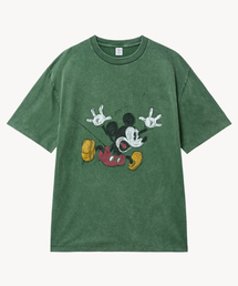 フェイドウォッシングジャンピング_ミッキー_ Tシャツ (GREEN)