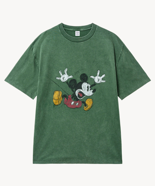 VTWO(ブイツー)の「フェイドウォッシングジャンピング_ミッキー_ Tシャツ (GREEN)(Tシャツ/カットソー・レディース・その他・LARGE/MEDIUM)」の1枚目の写真