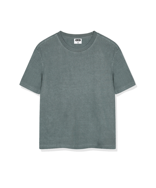 BASIC LABEL（ベーシックラベル）の「Bes Pigment-Dyed Short-Sleeve T-shirt 5 Color [BLSF_1001]（Tシャツ/カットソー・レディース・グレー/グリーン/ベージュ/チャコール/スカイブルー・SMALL/MEDIUM/LARGE/X-LARGE）」の4枚目の写真