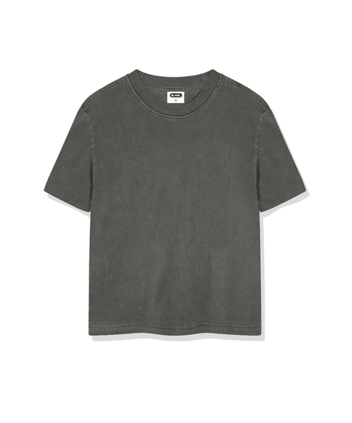 BASIC LABEL（ベーシックラベル）の「Bes Pigment-Dyed Short-Sleeve T-shirt 5 Color [BLSF_1001]（Tシャツ/カットソー・レディース・グレー/グリーン/ベージュ/チャコール/スカイブルー・SMALL/MEDIUM/LARGE/X-LARGE）」の3枚目の写真