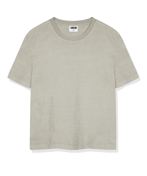 BASIC LABEL（ベーシックラベル）の「Bes Pigment-Dyed Short-Sleeve T-shirt 5 Color [BLSF_1001]（Tシャツ/カットソー・レディース・グレー/グリーン/ベージュ/チャコール/スカイブルー・SMALL/MEDIUM/LARGE/X-LARGE）」の6枚目の写真