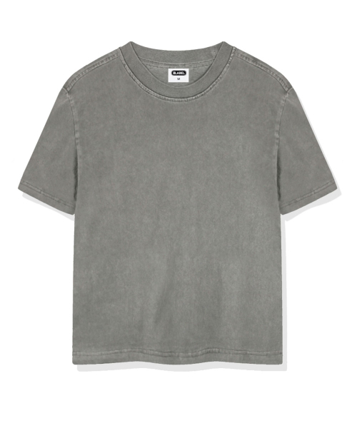 BASIC LABEL（ベーシックラベル）の「Bes Pigment-Dyed Short-Sleeve T-shirt 5 Color [BLSF_1001]（Tシャツ/カットソー・レディース・グレー/グリーン/ベージュ/チャコール/スカイブルー・SMALL/MEDIUM/LARGE/X-LARGE）」の9枚目の写真