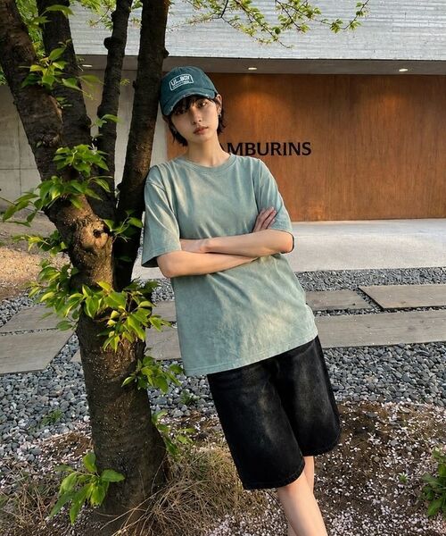 BASIC LABEL（ベーシックラベル）の「Bes Pigment-Dyed Short-Sleeve T-shirt 5 Color [BLSF_1001]（Tシャツ/カットソー・レディース・グレー/グリーン/ベージュ/チャコール/スカイブルー・SMALL/MEDIUM/LARGE/X-LARGE）」の12枚目の写真