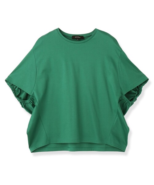 UNTITLED（アンタイトル）の「【汗染み防止/接触冷感】ドルマンプルオーバー（Tシャツ/カットソー・レディース・グリーン/ホワイト/ブラック/キャメル/ピンク/パープル・48/50/00/02/04/44）」の7枚目の写真
