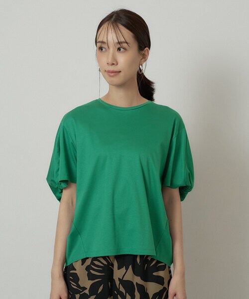 UNTITLED（アンタイトル）の「【汗染み防止/接触冷感】ドルマンプルオーバー（Tシャツ/カットソー・レディース・グリーン/ホワイト/ブラック/キャメル/ピンク/パープル・48/50/00/02/04/44）」の14枚目の写真