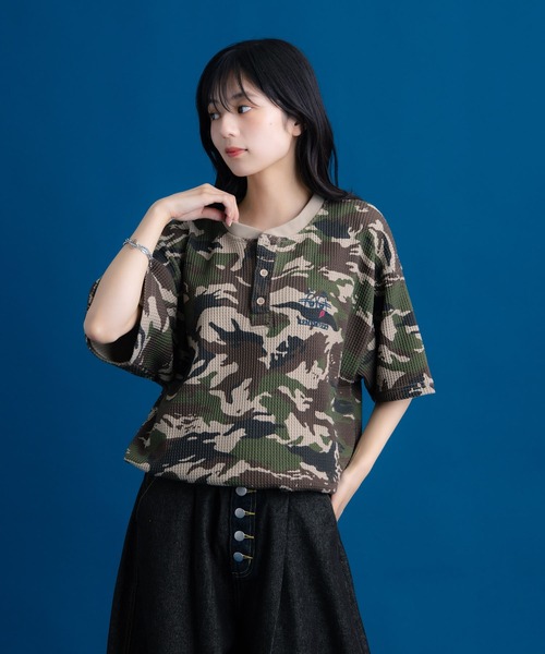 ヘンリーネックサーマルドローコードTシャツ / Henley Neck Thermal